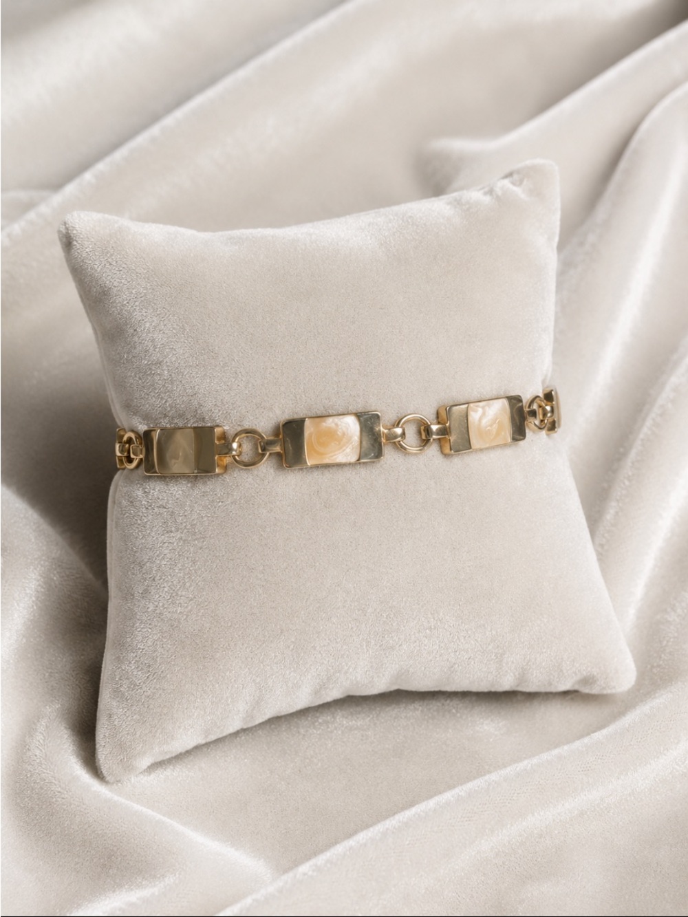 Golden Earth-Tone Rectangle Link Bracelet